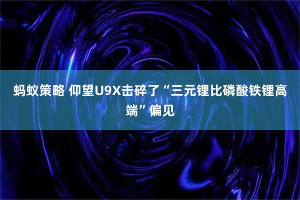 蚂蚁策略 仰望U9X击碎了“三元锂比磷酸铁锂高端”偏见